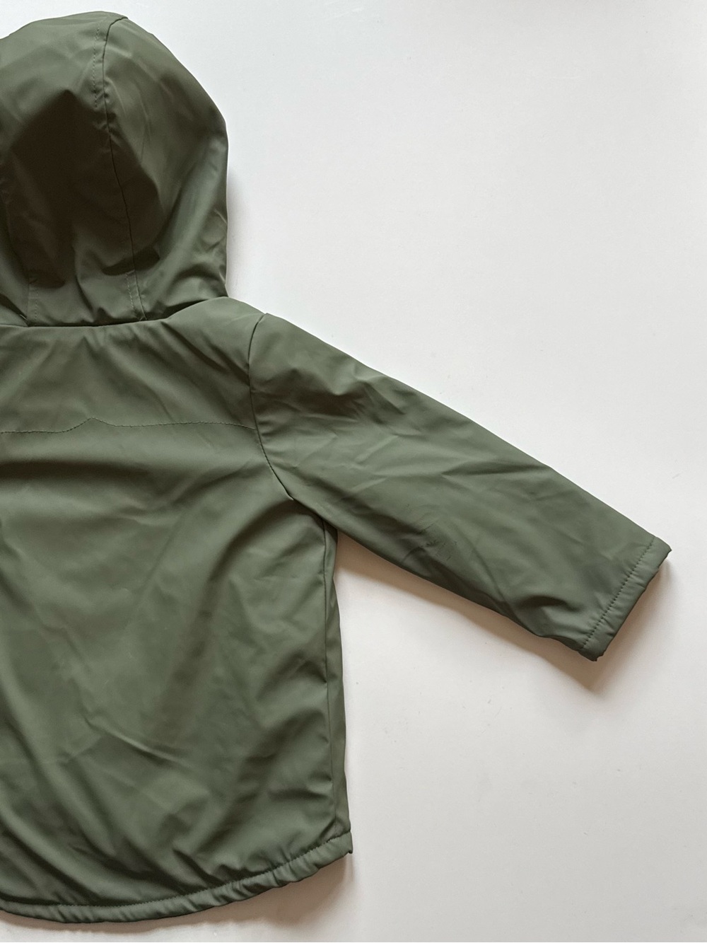 Hunter Boys Plush Lined Olive Hooded Rain Jacket - Size 3T - Picture 12 of 16